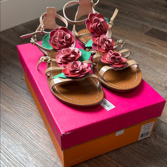 kate spade Shoes - Kate Spade Columbus Floral Embellished Gladiator Sandals  - Size 8.5